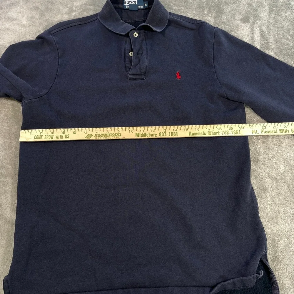 Polo Ralph Lauren Sweatshirt Men M Navy Blue‎ Long Sleeve Fleece Polo Pony Logo